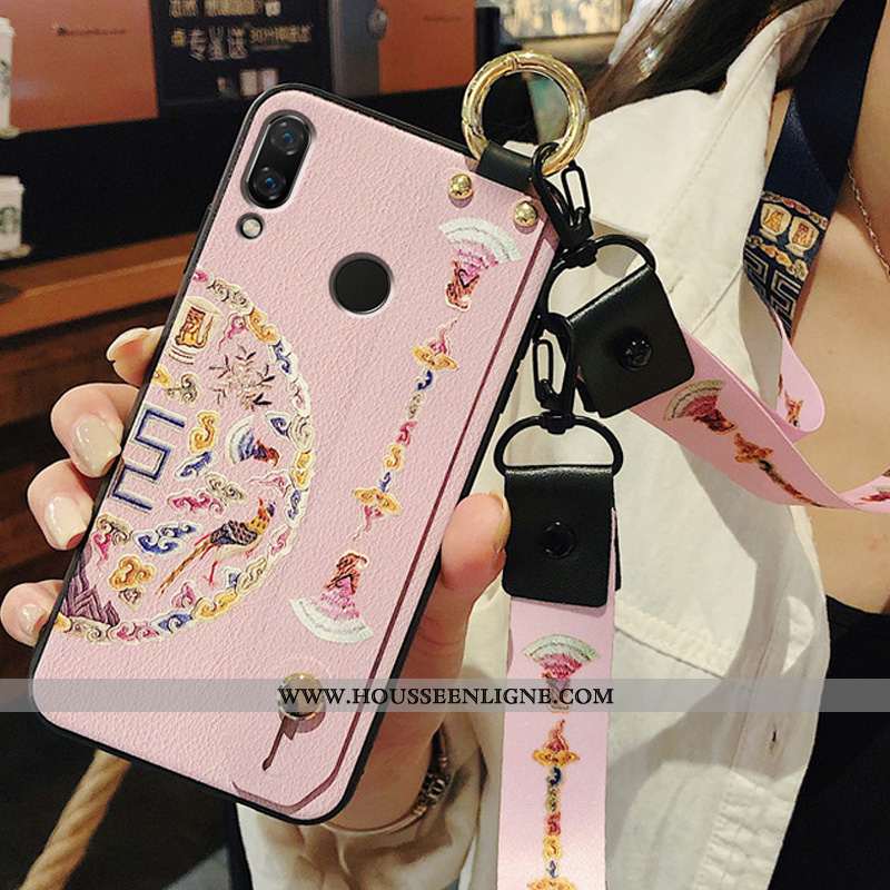 Étui Xiaomi Redmi Note 7 Protection Tendance Rouge Tout Compris Téléphone Portable Coque Rose