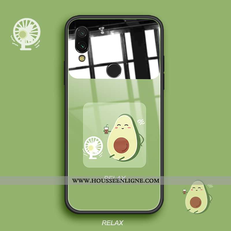 Étui Xiaomi Redmi Note 7 Protection Verre Frais Incassable Fluide Doux Rouge Rose