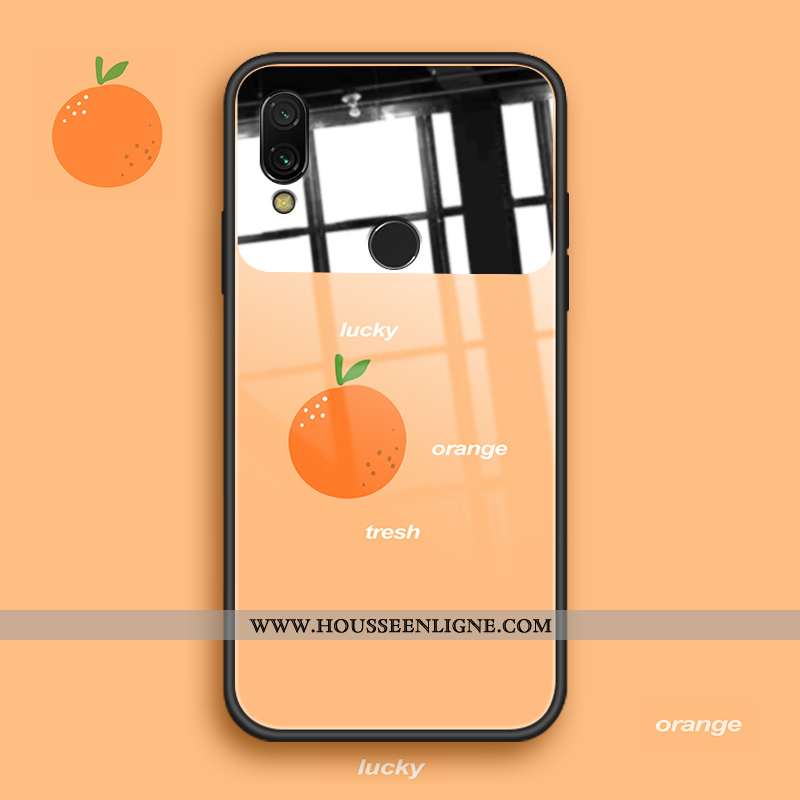 Étui Xiaomi Redmi Note 7 Protection Verre Frais Incassable Fluide Doux Rouge Rose