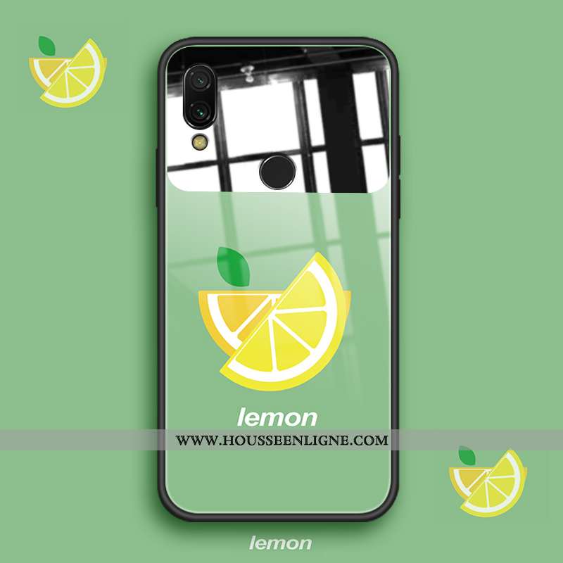 Étui Xiaomi Redmi Note 7 Protection Verre Frais Incassable Fluide Doux Rouge Rose