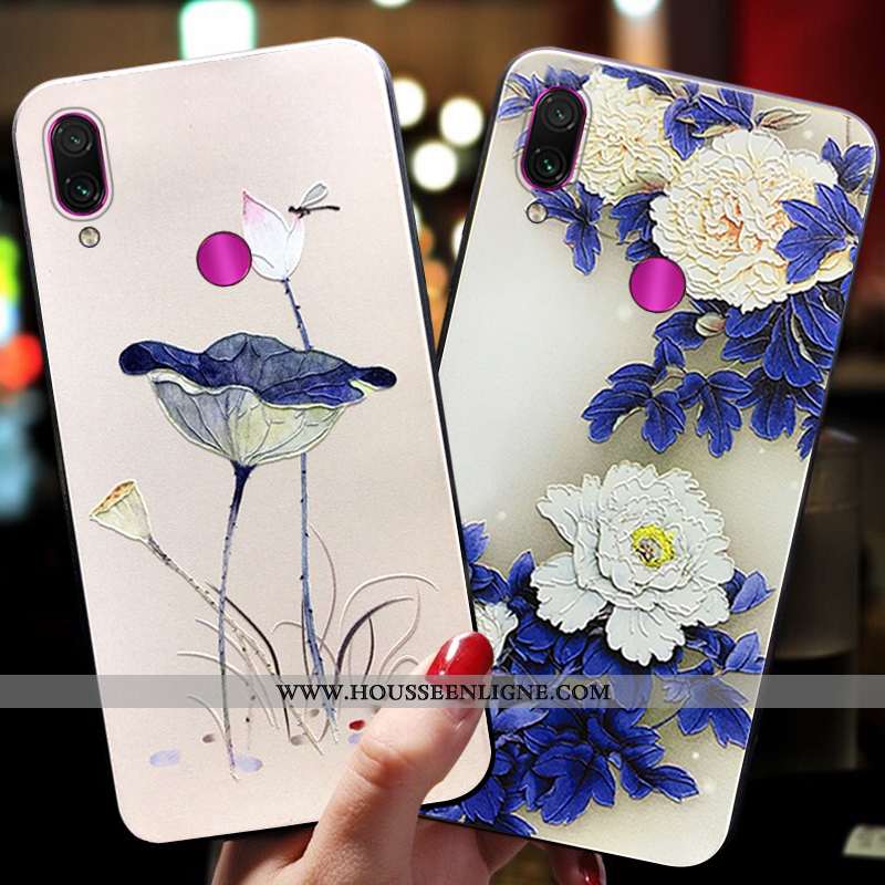 Étui Xiaomi Redmi Note 7 Silicone Ornements Suspendus Incassable Style Chinois Fleur Fluide Doux Coq