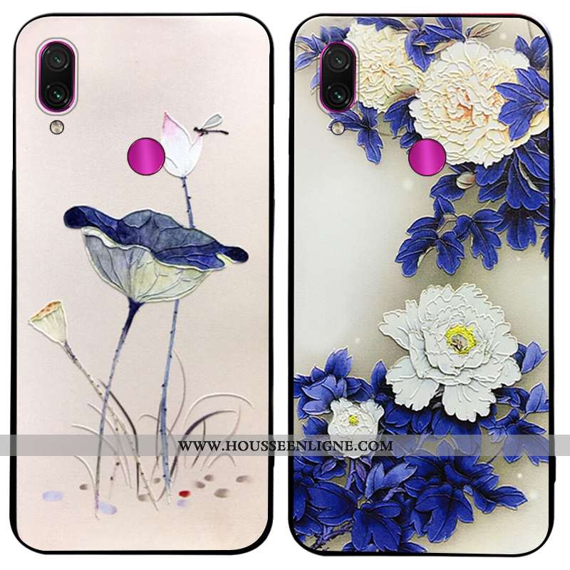 Étui Xiaomi Redmi Note 7 Silicone Ornements Suspendus Incassable Style Chinois Fleur Fluide Doux Coq
