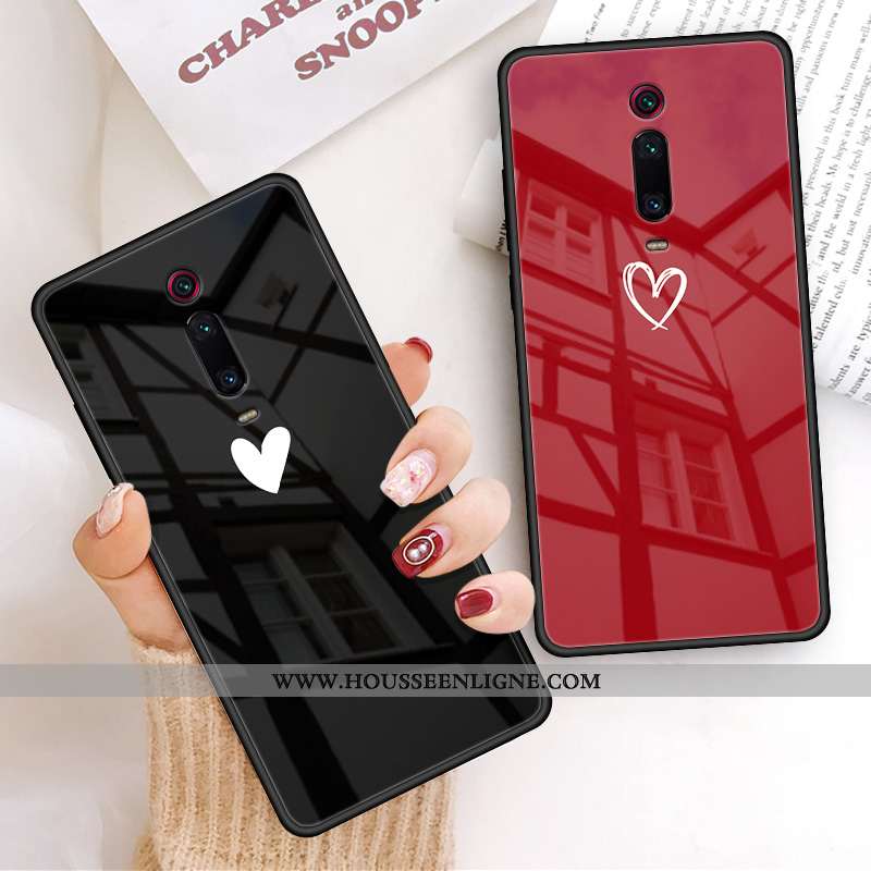 Étui Xiaomi Redmi Note 7 Silicone Protection Personnalité Rouge Verre Amour Fluide Doux
