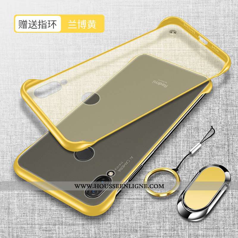 Étui Xiaomi Redmi Note 7 Tendance Légère Protection Délavé En Daim Rouge Difficile Bleu