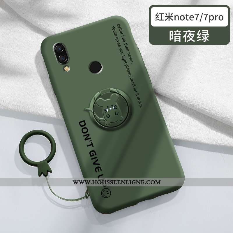 Étui Xiaomi Redmi Note 7 Tendance Silicone Créatif Coque Rat Personnalité Support Rouge