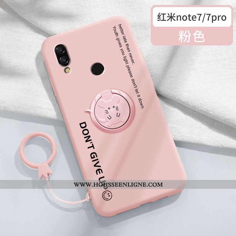 Étui Xiaomi Redmi Note 7 Tendance Silicone Créatif Coque Rat Personnalité Support Rouge
