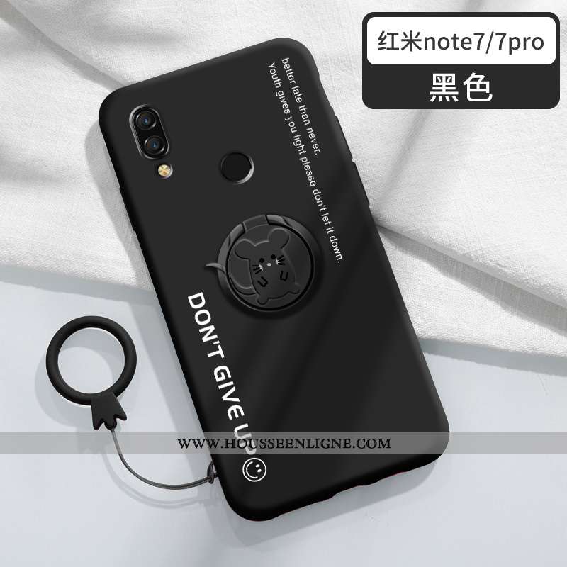 Étui Xiaomi Redmi Note 7 Tendance Silicone Créatif Coque Rat Personnalité Support Rouge