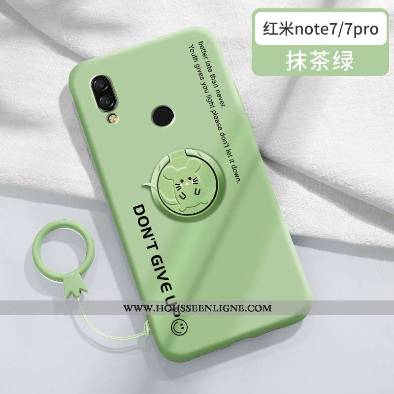 Étui Xiaomi Redmi Note 7 Tendance Silicone Créatif Coque Rat Personnalité Support Rouge