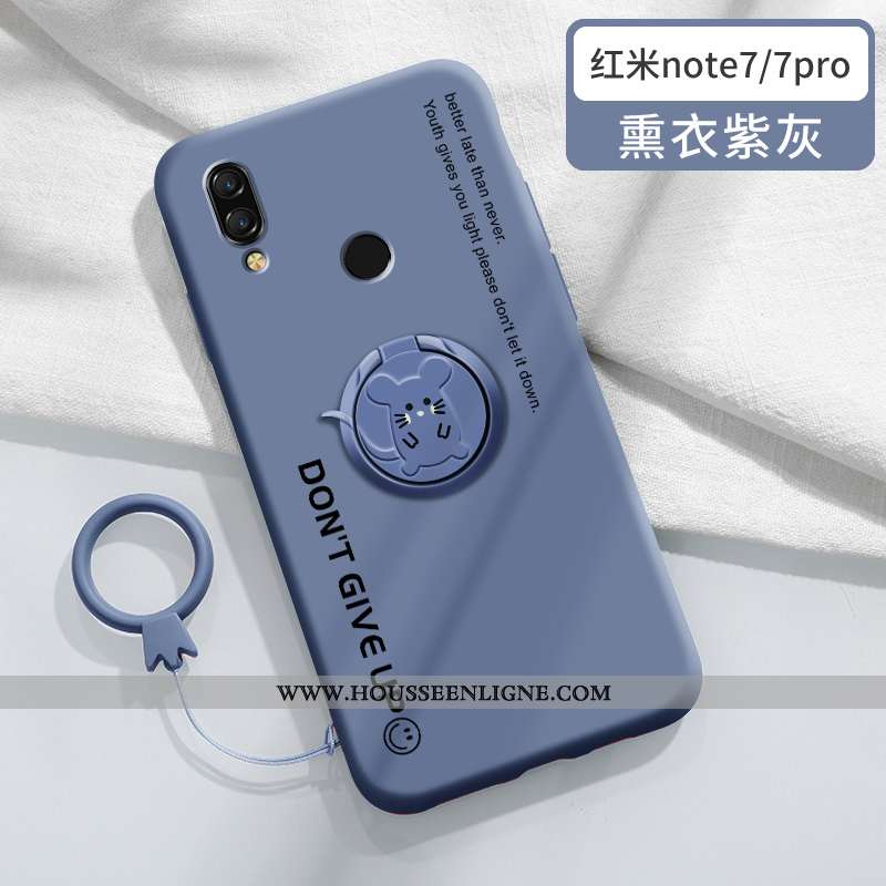 Étui Xiaomi Redmi Note 7 Tendance Silicone Créatif Coque Rat Personnalité Support Rouge