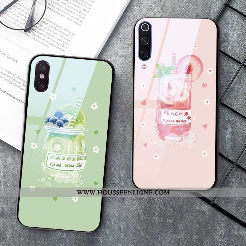 Étui Xiaomi Redmi Note 7 Verre Personnalité Petit Frais Rose Bleu Coque