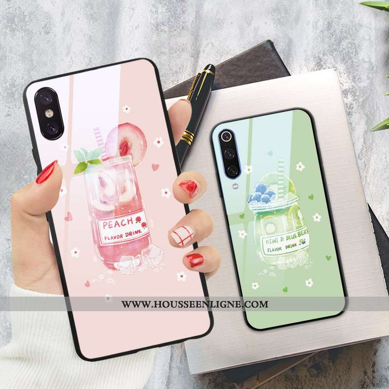 Étui Xiaomi Redmi Note 7 Verre Personnalité Petit Frais Rose Bleu Coque