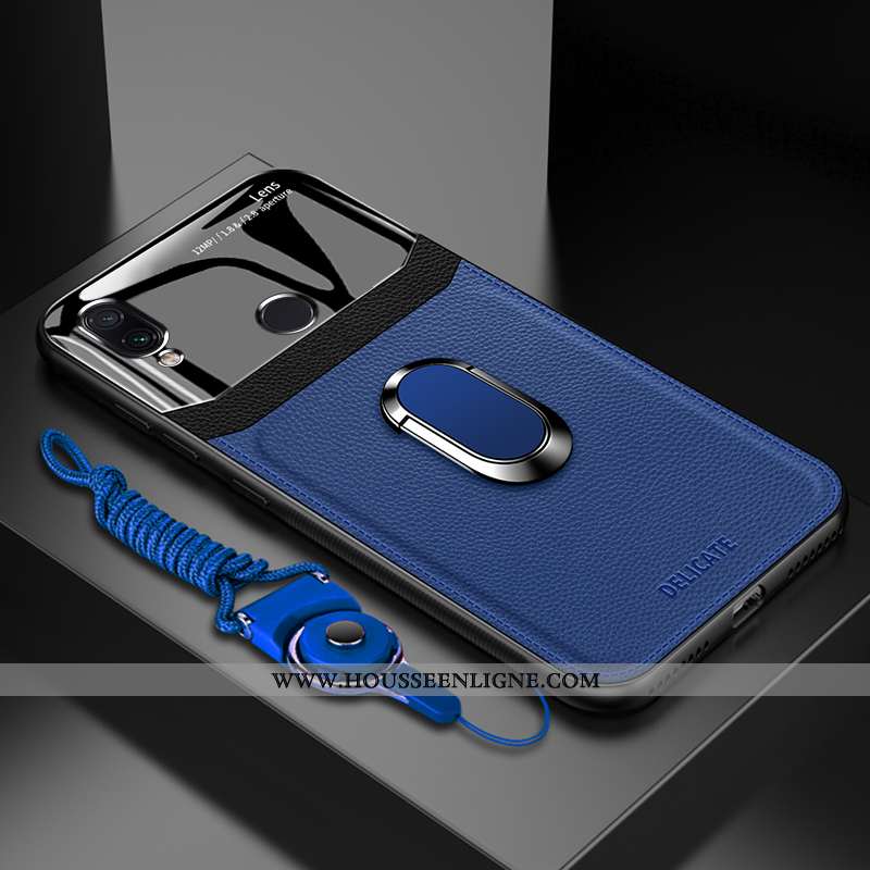 Étui Xiaomi Redmi Note 7 Verre Tendance Incassable Téléphone Portable Bleu Petit