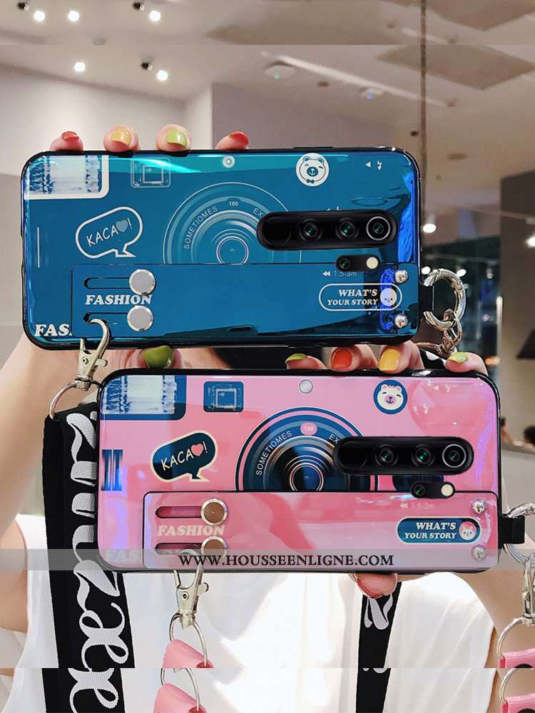 Étui Xiaomi Redmi Note 8 Pro Dessin Animé Portefeuille Silicone Incassable Téléphone Portable Rose C