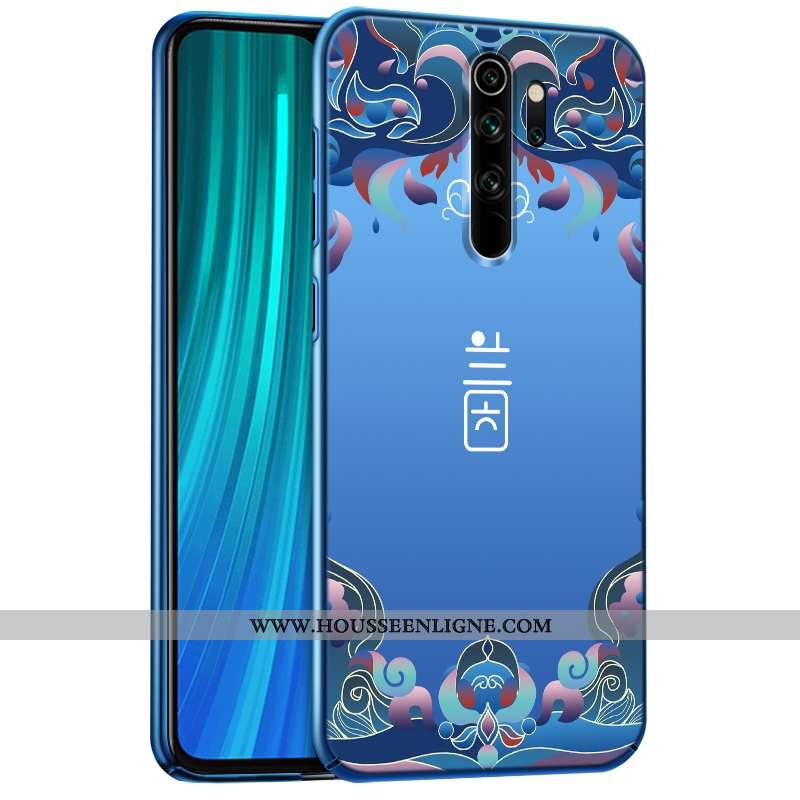 Étui Xiaomi Redmi Note 8 Pro Délavé En Daim Personnalité Rouge Difficile Bleu Téléphone Portable Coq