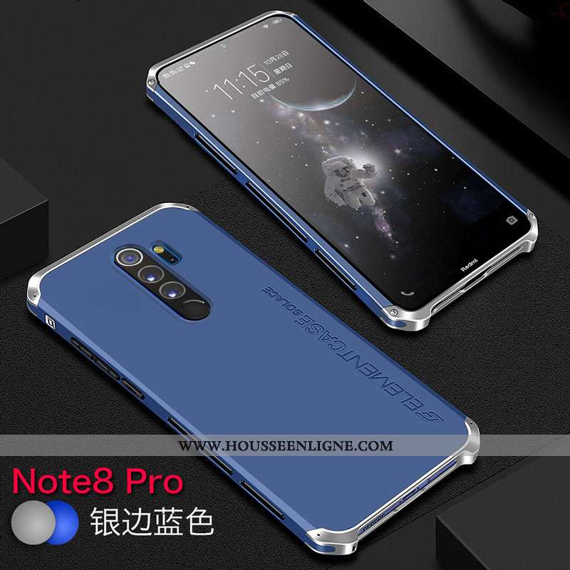 Étui Xiaomi Redmi Note 8 Pro Métal Protection Coque Tout Compris Petit Téléphone Portable Noir