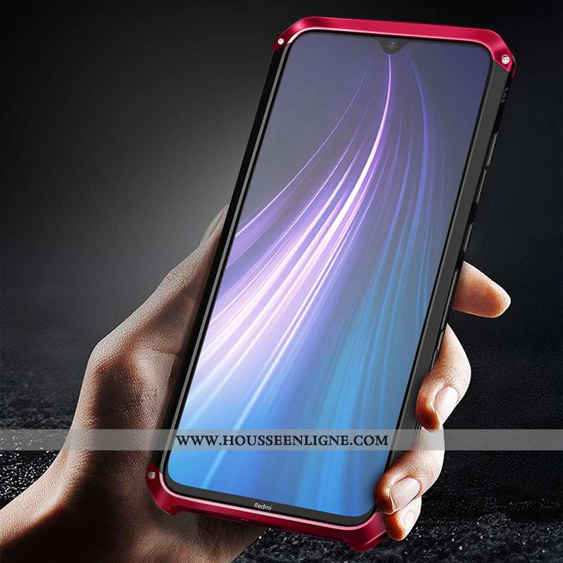 Étui Xiaomi Redmi Note 8 Pro Métal Protection Coque Tout Compris Petit Téléphone Portable Noir
