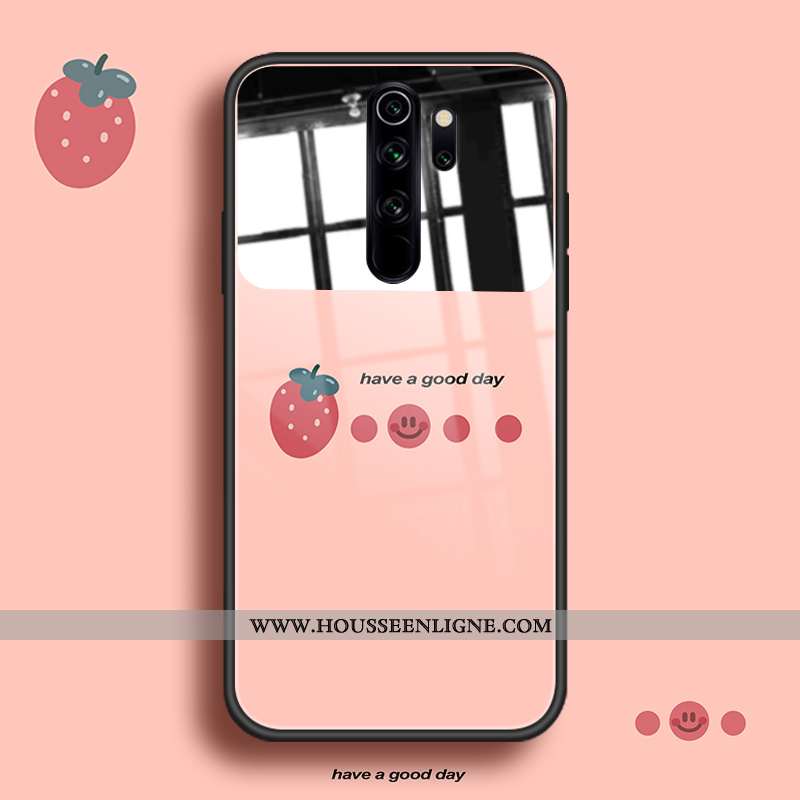 Étui Xiaomi Redmi Note 8 Pro Personnalité Créatif Maquillage Coque Incassable Rouge Fluide Doux Rose