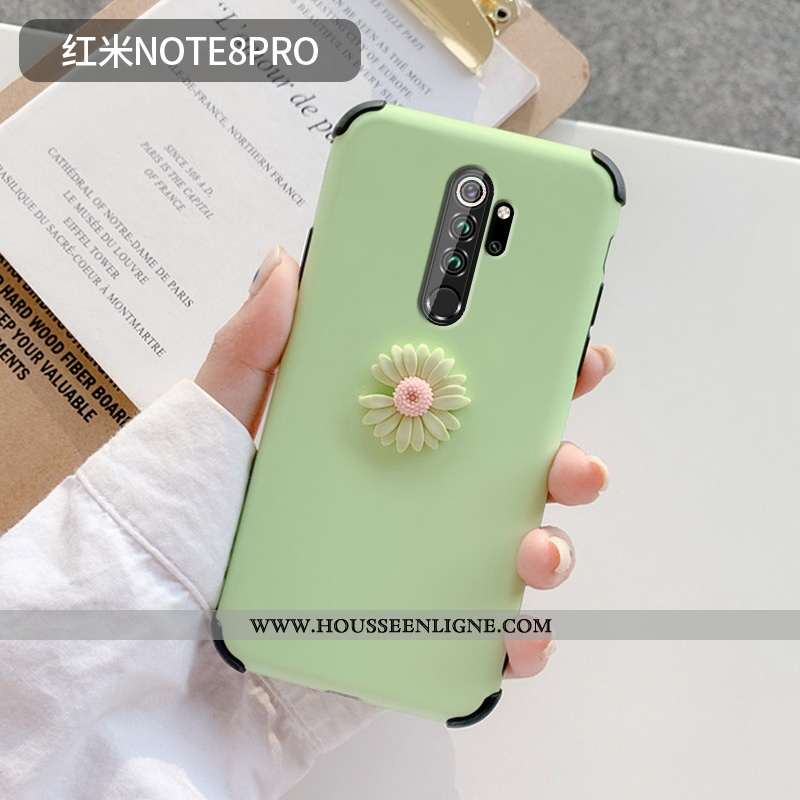Étui Xiaomi Redmi Note 8 Pro Ultra Légère Incassable Vert Coque Délavé En Daim Verte