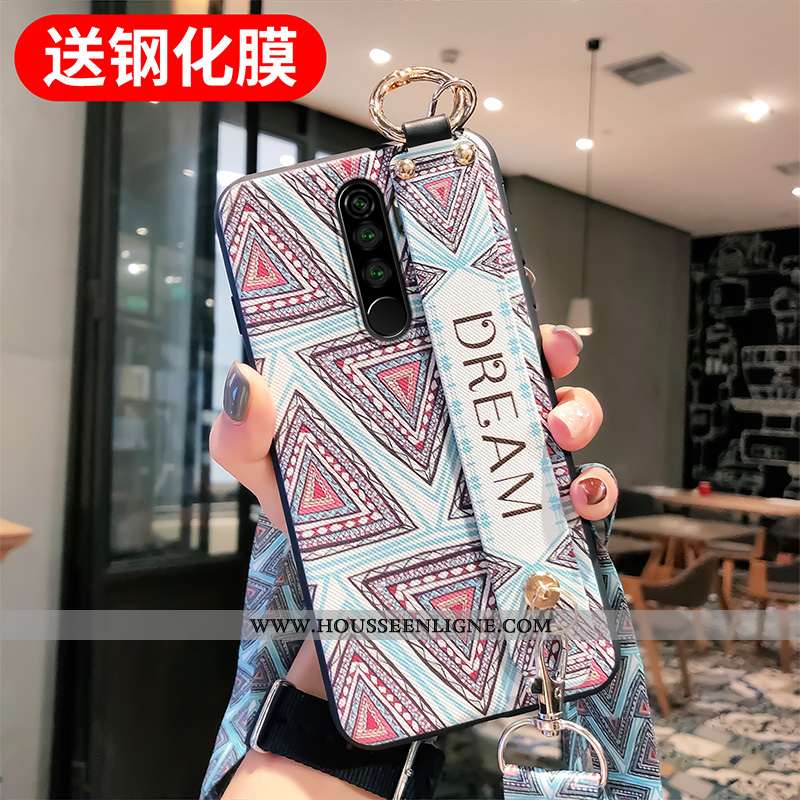 Étui Xiaomi Redmi Note 8 Pro Vintage Tendance Mode Bleu Petit Rouge Tout Compris