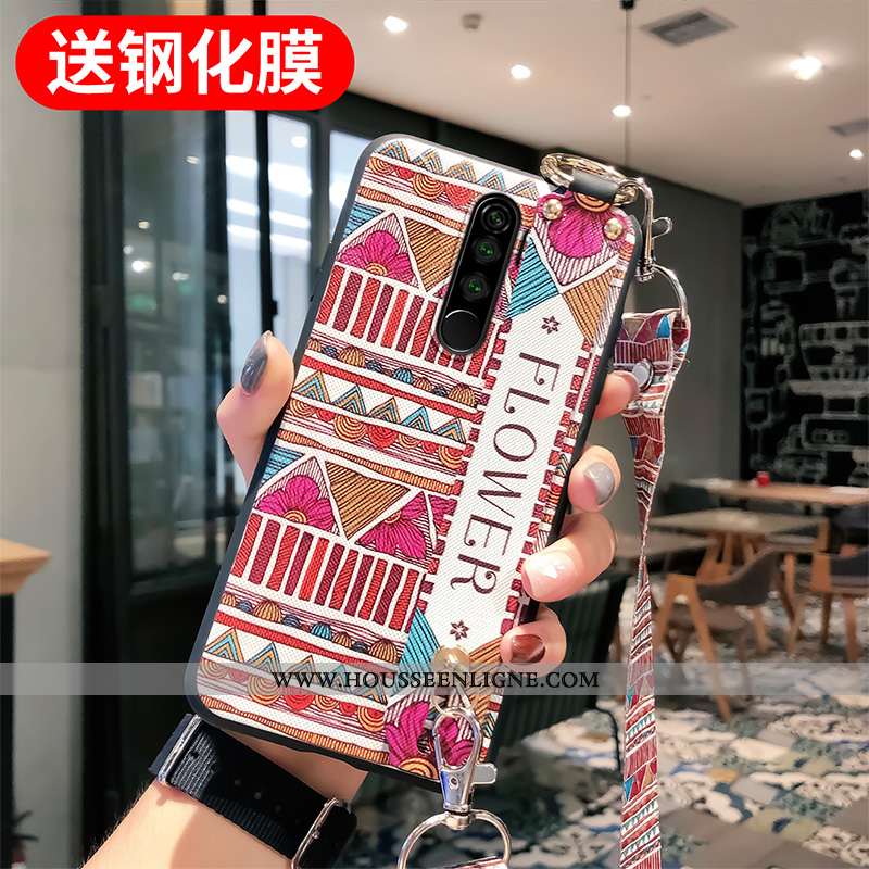 Étui Xiaomi Redmi Note 8 Pro Vintage Tendance Mode Bleu Petit Rouge Tout Compris