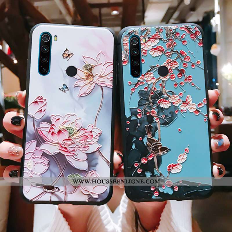 Étui Xiaomi Redmi Note 8t Légère Fluide Doux Vintage Téléphone Portable Protection Luxe Rose