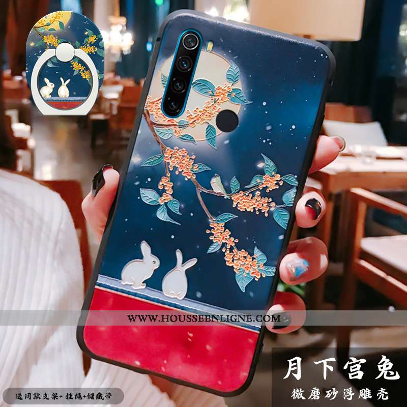 Étui Xiaomi Redmi Note 8t Légère Fluide Doux Vintage Téléphone Portable Protection Luxe Rose
