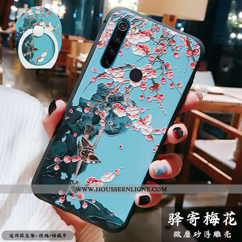 Étui Xiaomi Redmi Note 8t Légère Fluide Doux Vintage Téléphone Portable Protection Luxe Rose