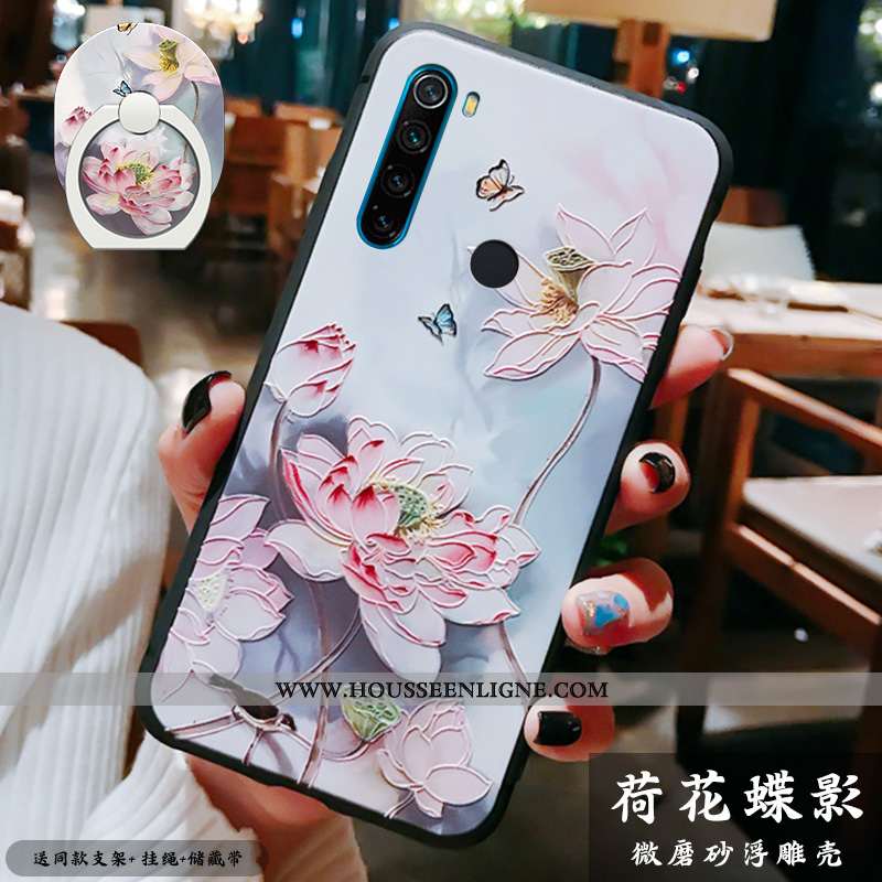 Étui Xiaomi Redmi Note 8t Légère Fluide Doux Vintage Téléphone Portable Protection Luxe Rose