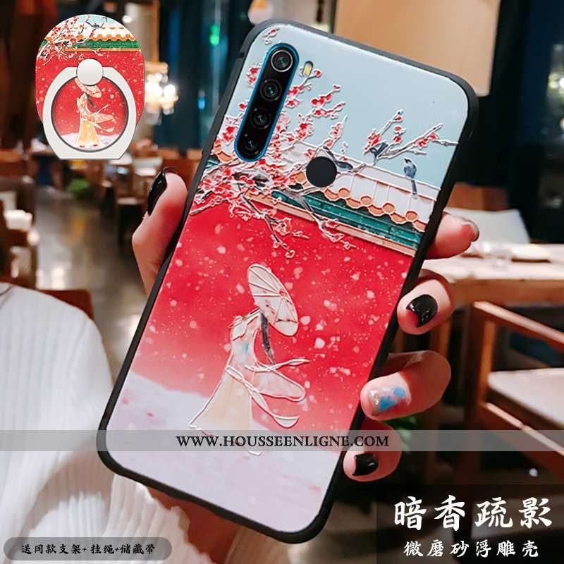 Étui Xiaomi Redmi Note 8t Légère Fluide Doux Vintage Téléphone Portable Protection Luxe Rose