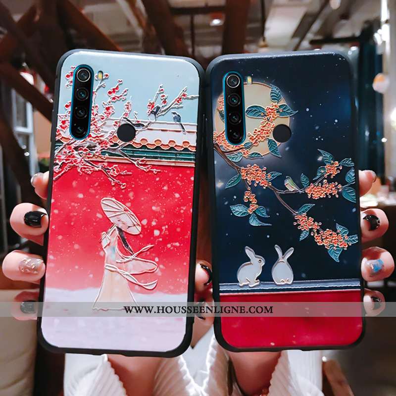 Étui Xiaomi Redmi Note 8t Légère Fluide Doux Vintage Téléphone Portable Protection Luxe Rose