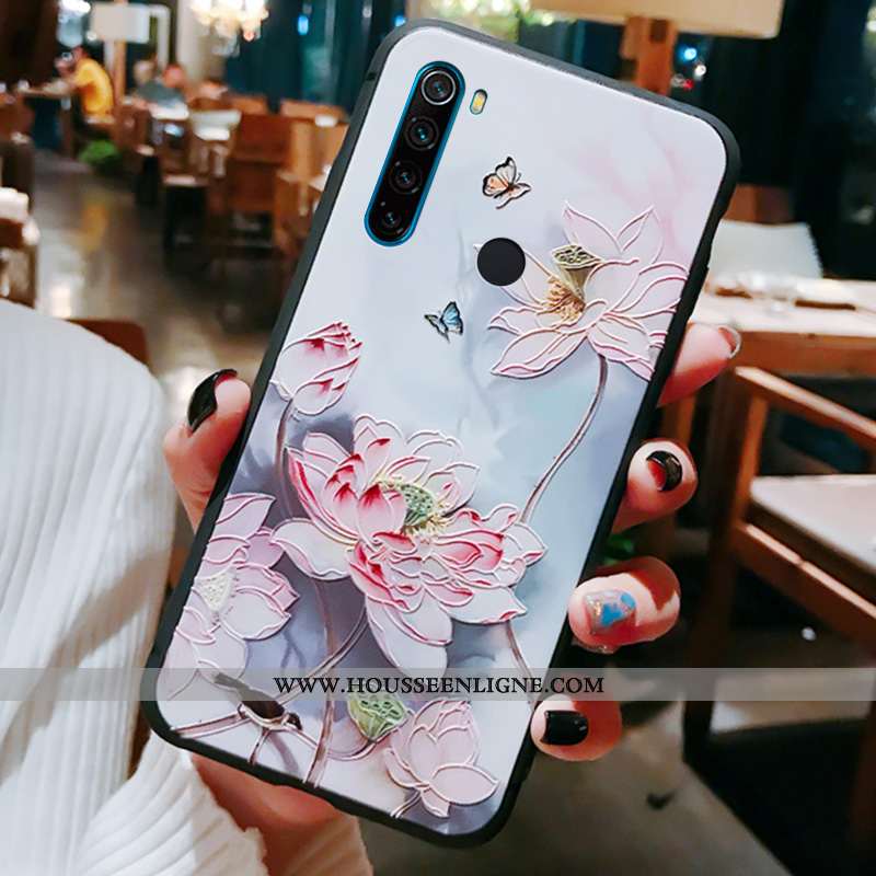 Étui Xiaomi Redmi Note 8t Légère Fluide Doux Vintage Téléphone Portable Protection Luxe Rose