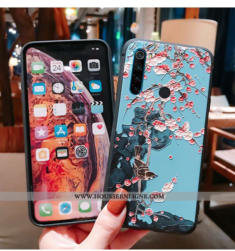 Étui Xiaomi Redmi Note 8t Légère Fluide Doux Vintage Téléphone Portable Protection Luxe Rose