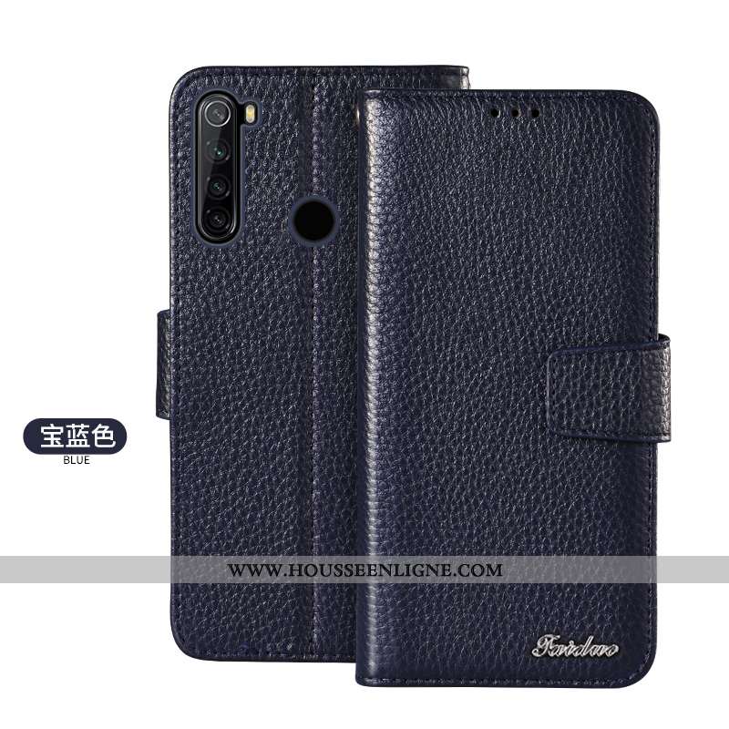 Étui Xiaomi Redmi Note 8t Protection Cuir Véritable Téléphone Portable Petit Housse Carte Marron