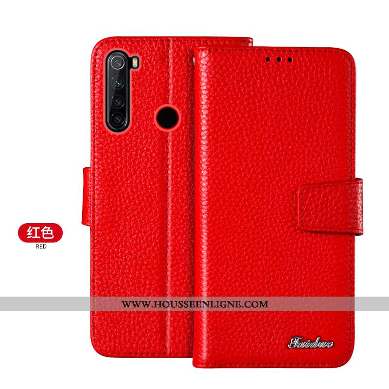 Étui Xiaomi Redmi Note 8t Protection Cuir Véritable Téléphone Portable Petit Housse Carte Marron