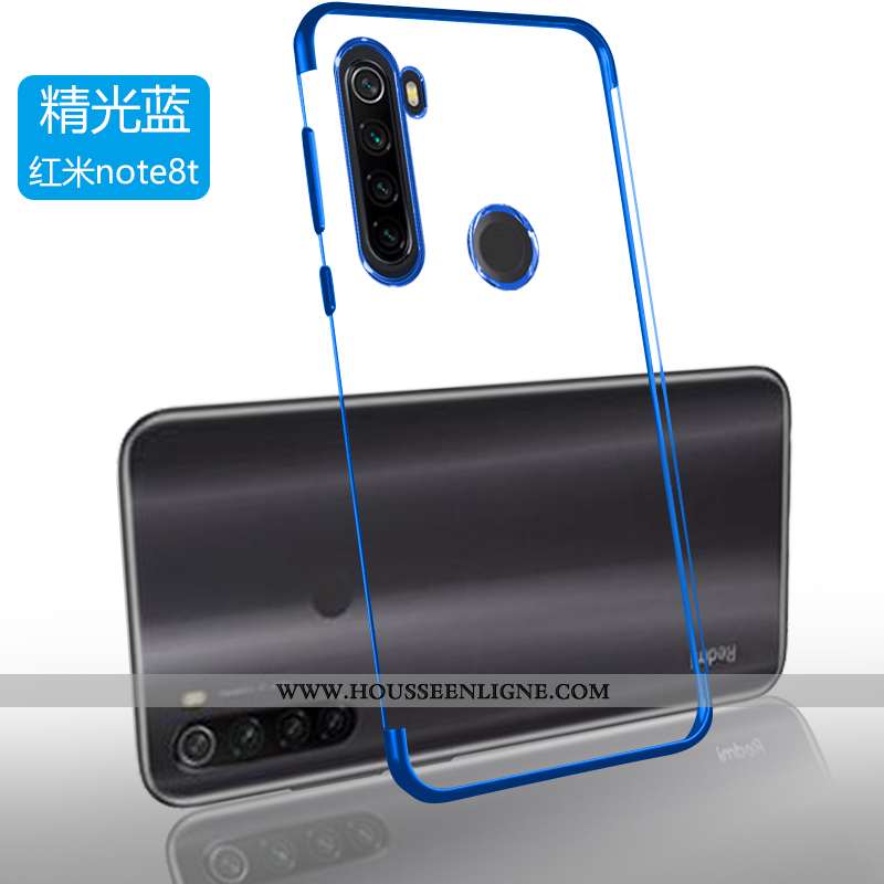 Étui Xiaomi Redmi Note 8t Protection Transparent Ultra Téléphone Portable Simple Petit Bleu