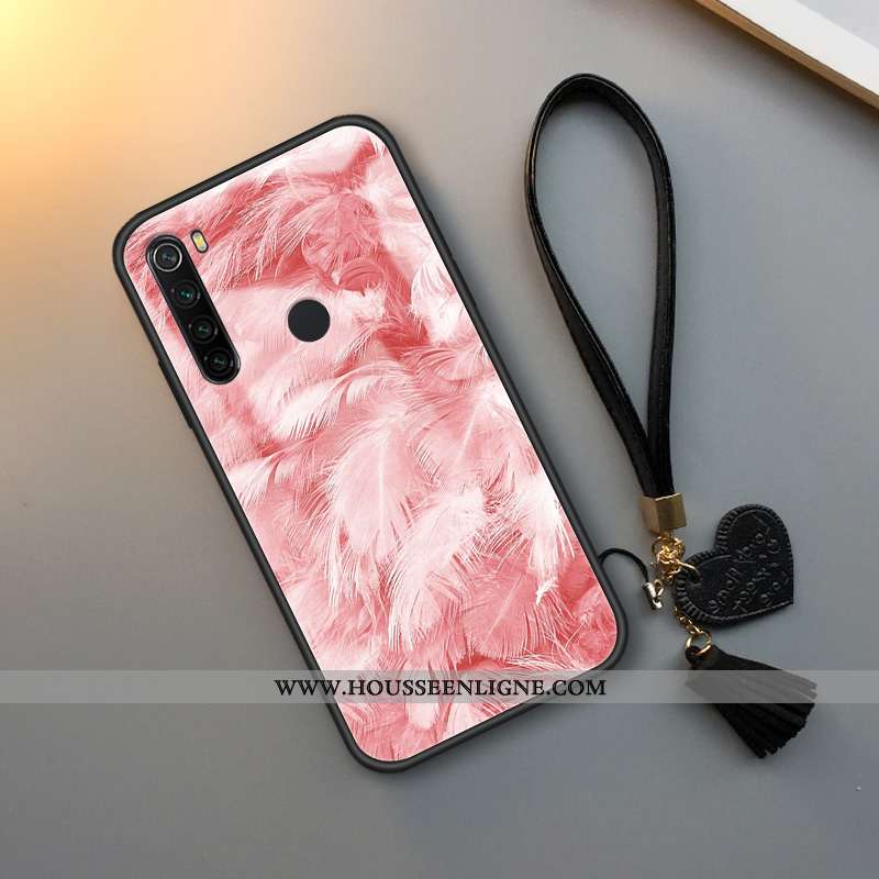Étui Xiaomi Redmi Note 8t Protection Verre Net Rouge Rouge Silicone Incassable Plume Bleu Foncé