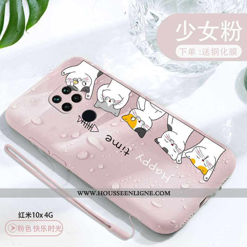Étui Xiaomi Redmi Note 9 Fluide Doux Silicone Rose Coque Protection Petit