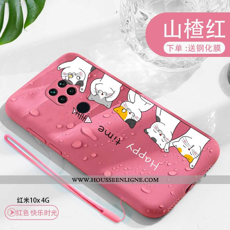 Étui Xiaomi Redmi Note 9 Fluide Doux Silicone Rose Coque Protection Petit
