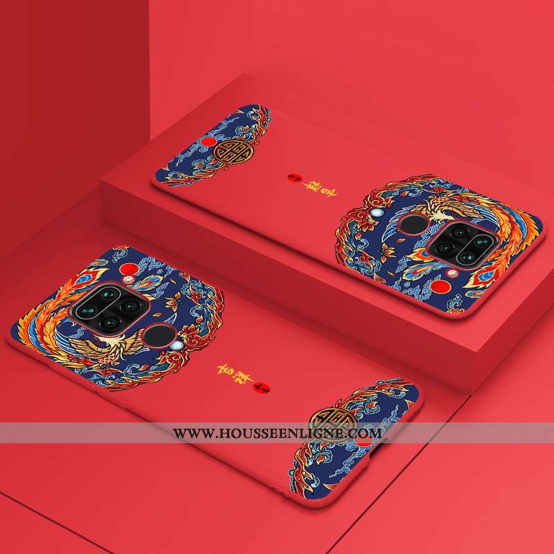 Étui Xiaomi Redmi Note 9 Fluide Doux Silicone Simple Rouge Protection Coque Blanc Blanche