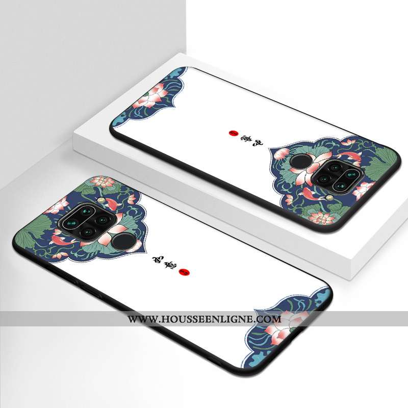 Étui Xiaomi Redmi Note 9 Fluide Doux Silicone Simple Rouge Protection Coque Blanc Blanche