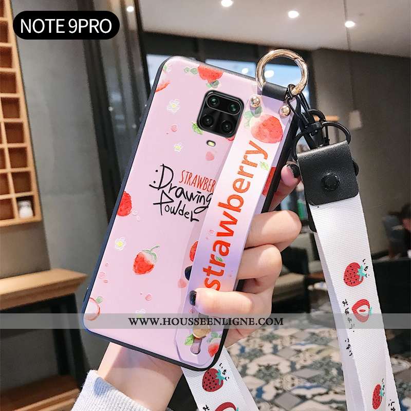 Étui Xiaomi Redmi Note 9 Pro Silicone Mode Nouveau Rose Fluide Doux Téléphone Portable