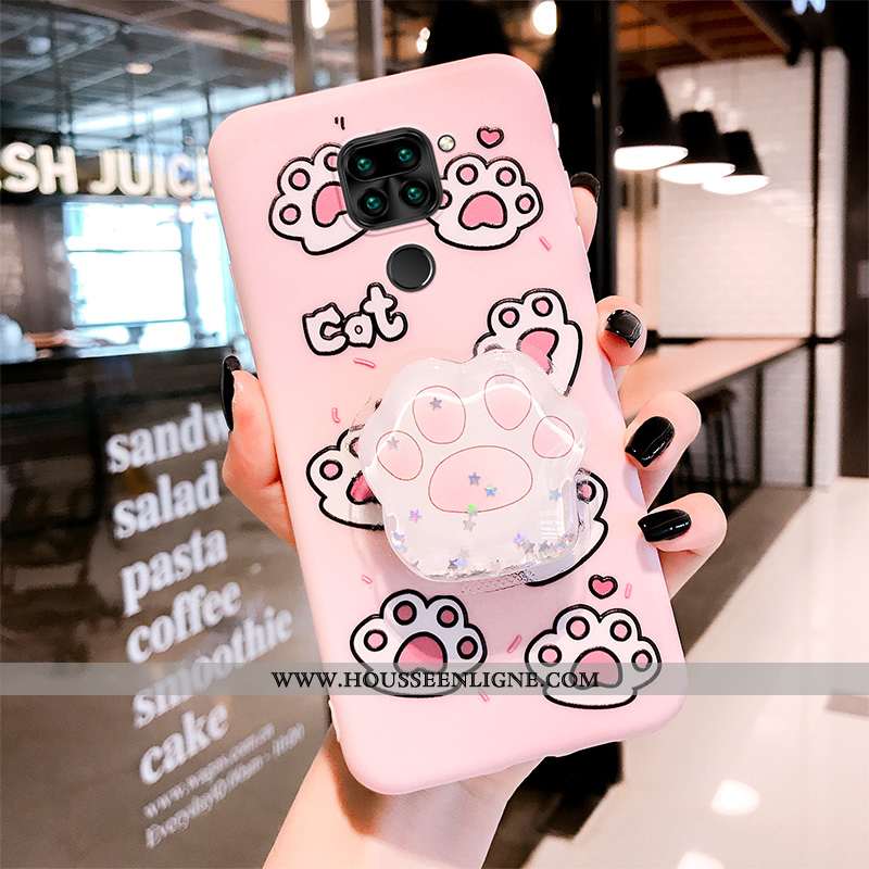 Étui Xiaomi Redmi Note 9 Silicone Protection Petit Charmant Dessin Animé Coque Incassable Rose