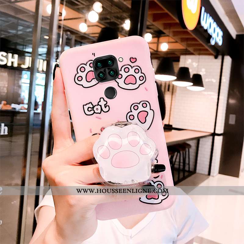 Étui Xiaomi Redmi Note 9 Silicone Protection Petit Charmant Dessin Animé Coque Incassable Rose