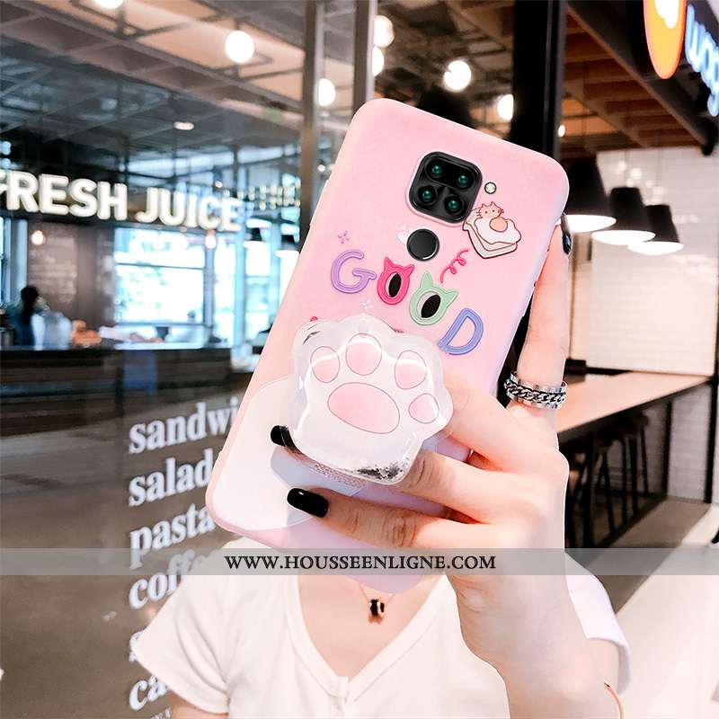 Étui Xiaomi Redmi Note 9 Silicone Protection Petit Charmant Dessin Animé Coque Incassable Rose