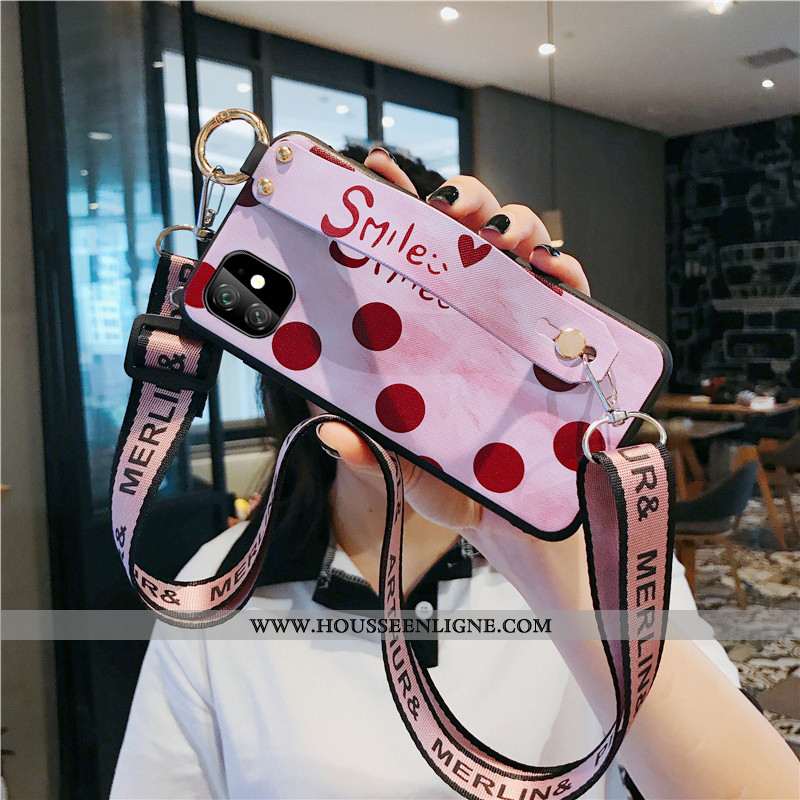 Étui iPhone 11 Charmant Tendance Coque Téléphone Portable Ornements Suspendus Tout Compris Rose