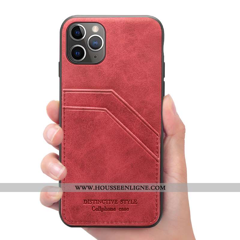 Étui iPhone 11 Cuir Portefeuille Coque Téléphone Portable Marron