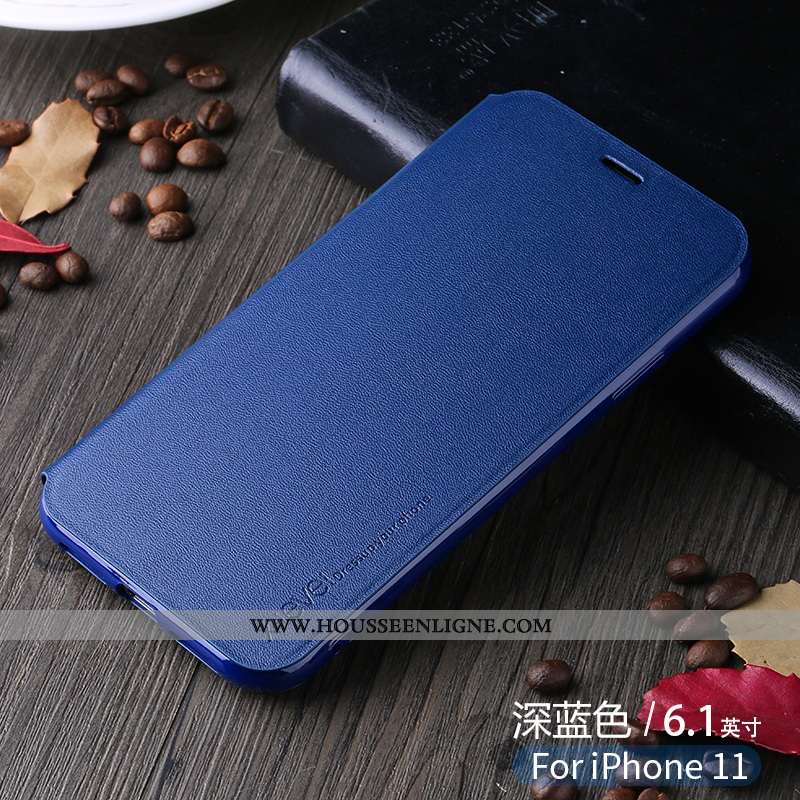 Étui iPhone 11 Cuir Protection Housse Tout Compris Personnalité Incassable Noir