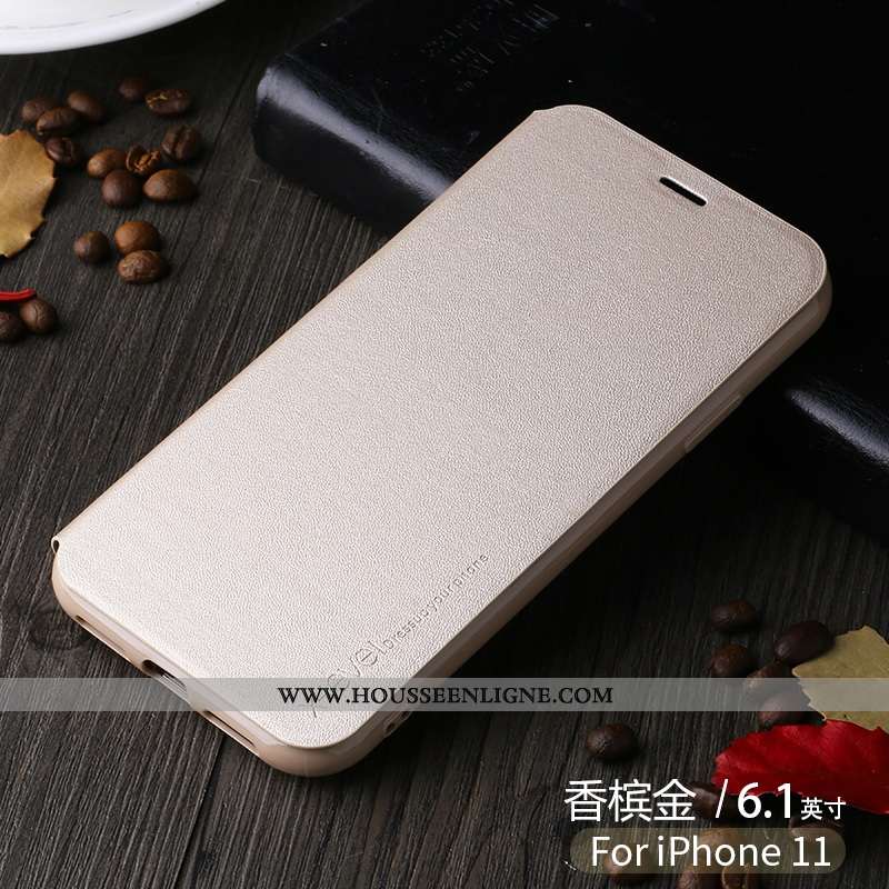 Étui iPhone 11 Cuir Protection Housse Tout Compris Personnalité Incassable Noir
