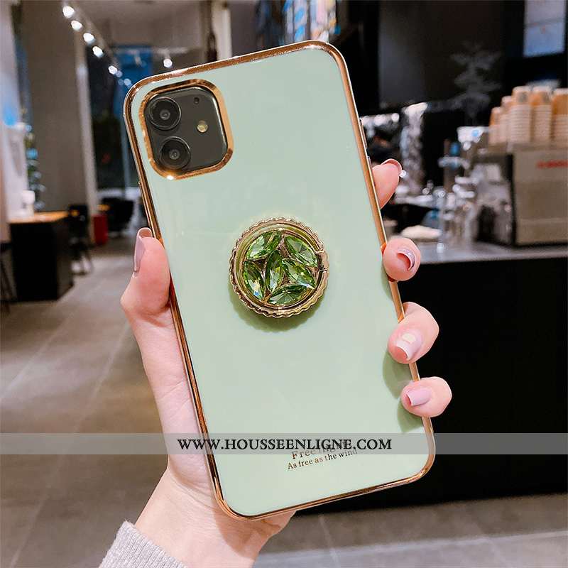 Étui iPhone 11 Fluide Doux Silicone Tout Compris Téléphone Portable Bleu Vert