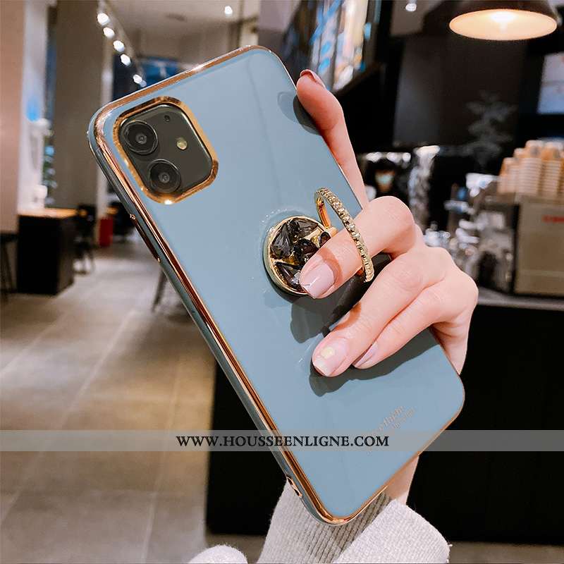 Étui iPhone 11 Fluide Doux Silicone Tout Compris Téléphone Portable Bleu Vert